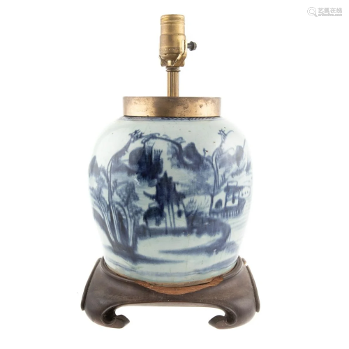 Chinese Export Canton Ginger Jar Lamp