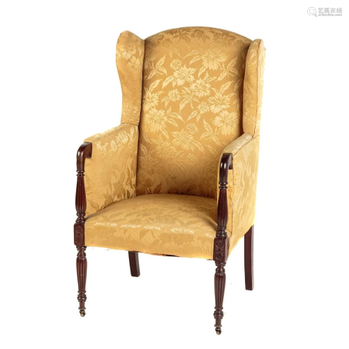 Federal Mahogany Upholstered Arm Chair