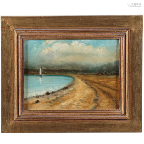 Attrib. to Horace Giles. Beachscape, oil on canvas