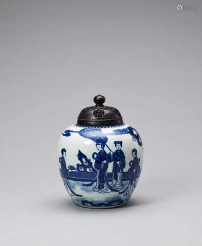 A Blue And White Ginger Jar, Q…