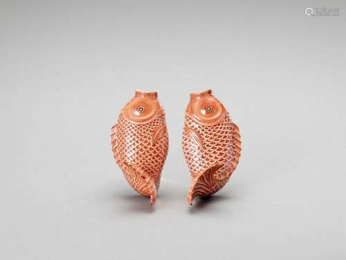 A Pair Of Glazed ‘carp’ Porcel…