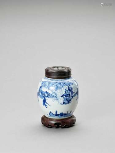 A Blue And White Porcelain Gin…