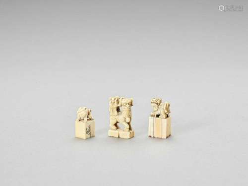 Three Carved Ivory ‘buddhist L…