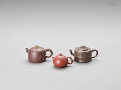 Three Yixing Teapots And Cover…