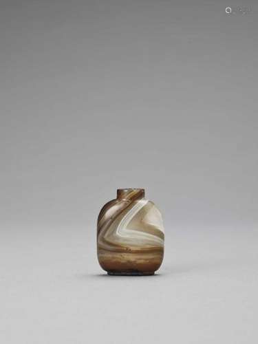 A Banded Agate Snuff Bottle, L…