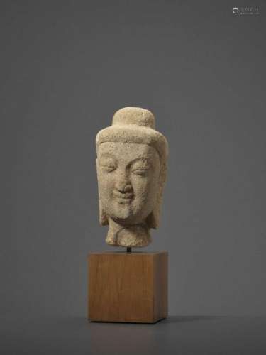 A Rare Sandstone Head Of Buddh…