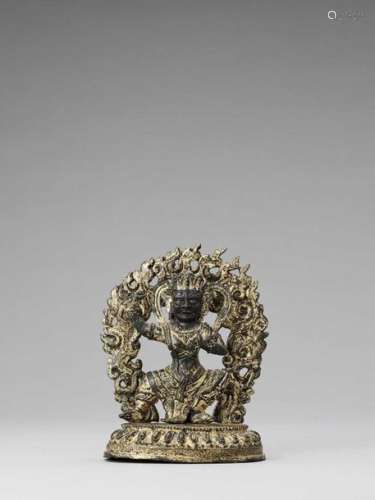A Tibetan Lacquer Gilt Bronze …