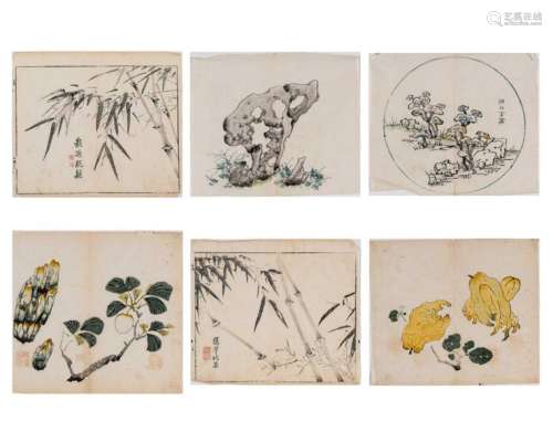 Six Chinese Color Woodblock Pr…