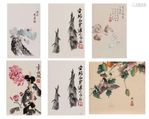 Six Chinese Color Prints, Two …