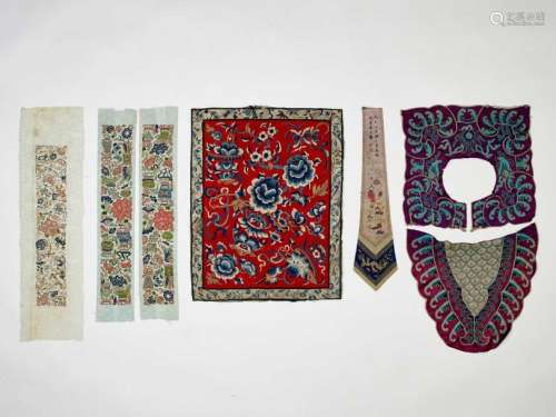 A Lot Of Seven Textiles, Qing …