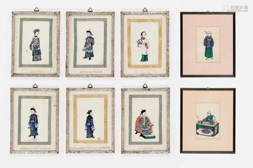 Eight Chinese Export Paintings…