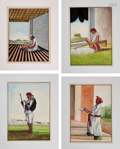 Four Indian Miniature Painting…