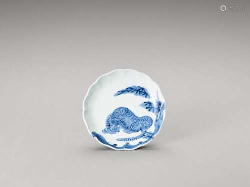 A Blue And White Lobed Porcela…