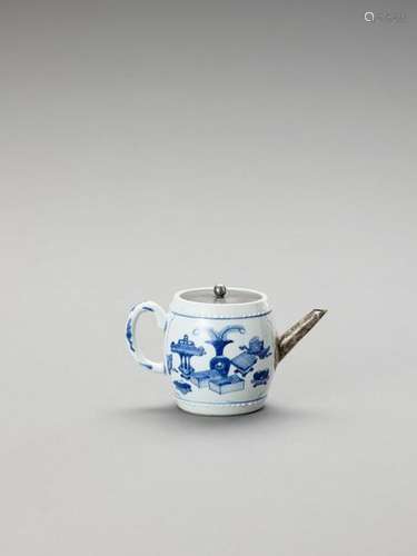 A Silver Mounted Blue And Whit…