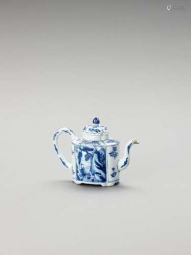 A Lobed Blue And White Porcela…