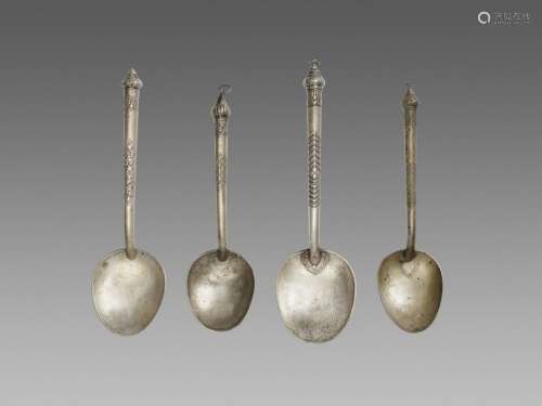Four Large Cambodian Silver Sp…