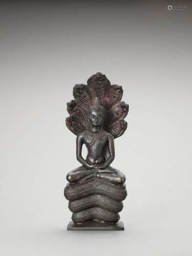 A Khmer Style Bronze Of Buddha…