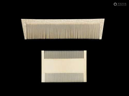 Ɏ Two Cham Ivory Hair Combs