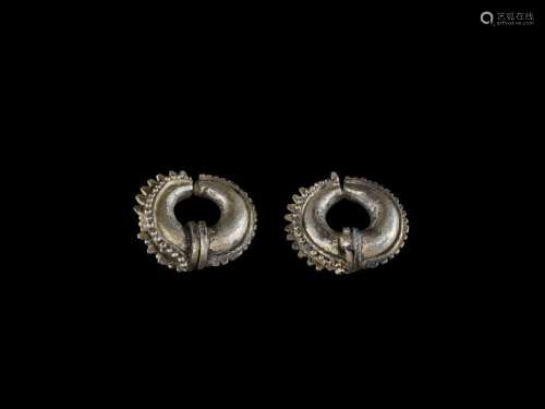 A Pair Of Gold Ear Ornaments, …