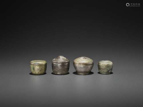 Four Silver Repoussé Medicine …