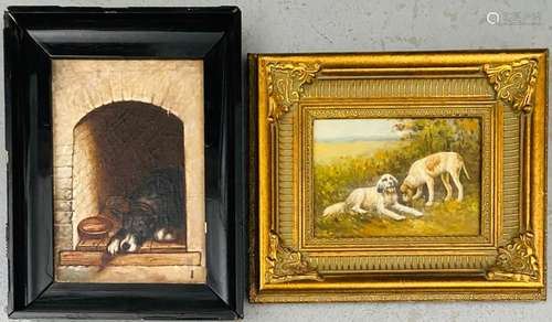 Deux Tableaux De Chiens