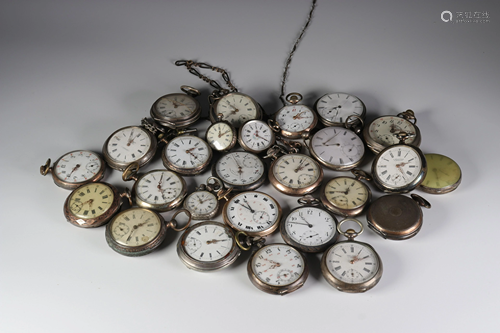 Lot of 19th silver pocket watches.