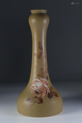 Enamelled glass vase.