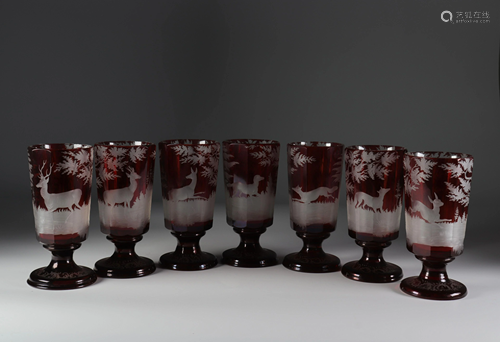 Series of Bohemian glasses 