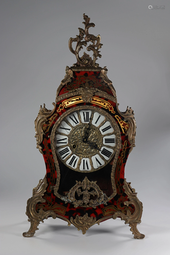 Louis XV style tortoise shell and gilt bronze clock