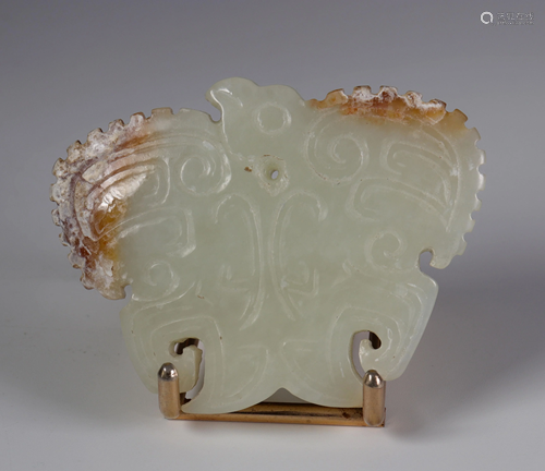 China jade in the shape of a bird with archaic