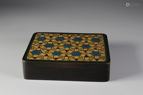 Cloisonne box in Art Deco Primavera bronze. France