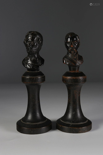 18th century carved wooden busts