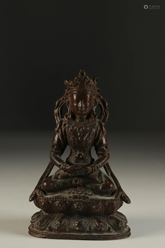 Bronze Buddha Qianlong period. 18th century China.