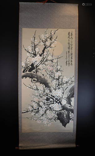 China hanging scroll painting on paper decorated with a