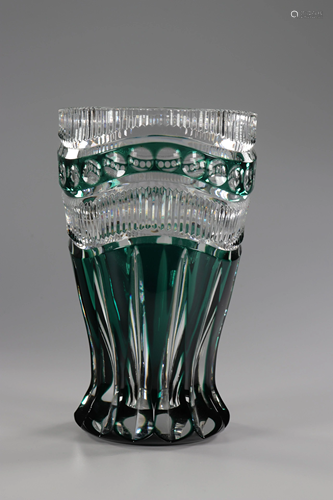 Val Saint Lambert Art Deco green vase