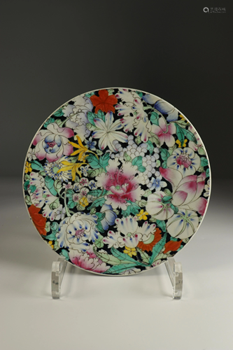 Porcelain plate thousand flowers, marks and Guangxu