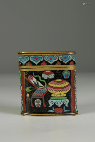 Opium box in cloisonnÃ© enamel, late 19th century