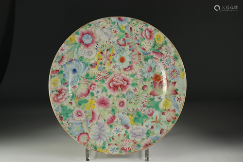 Porcelain plate with thousand flowers. China late