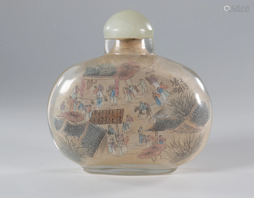 Glass snuff box, early 20th century China