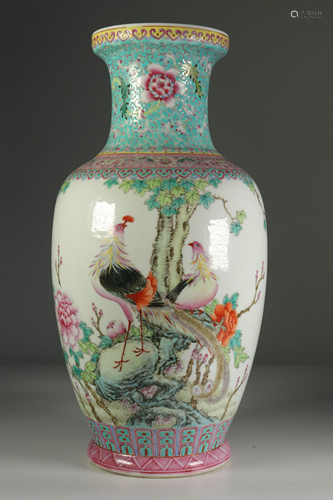 Porcelain vase, phoenix decoration, China