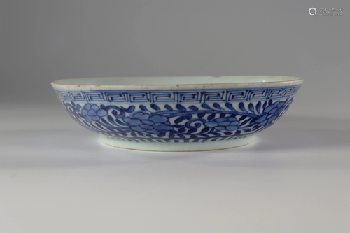 Chinese blue white porcelain bowl, 19th C.