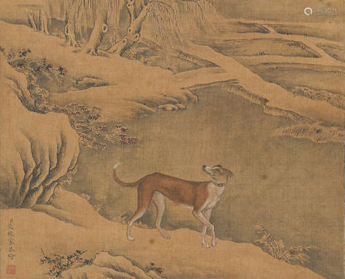 艾启蒙(1708-1780)   细犬图