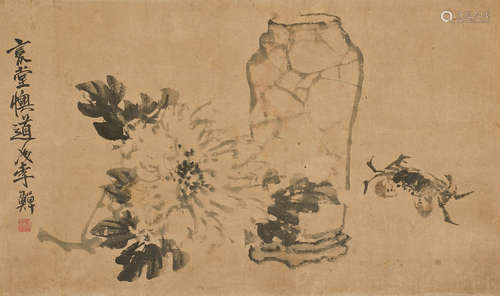 李鱓(1686-1762)   菊蠏图