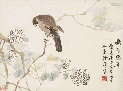 徐祥(约1850-1893后)   秋菊晚翠