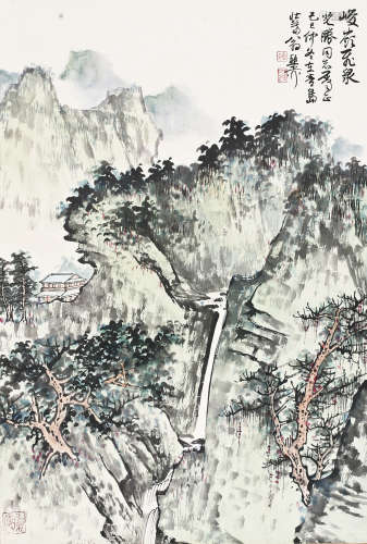 谢稚柳(1910-1997)   峻岭飞泉