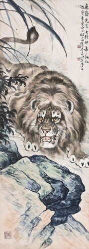 熊松泉(1884-1961)   雄狮图