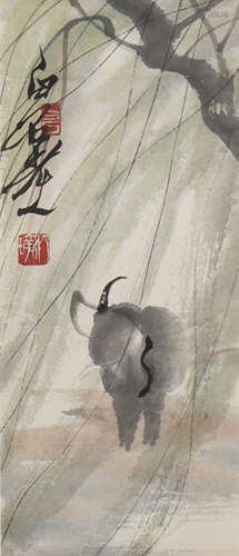 A Qi baishi's cattle painting