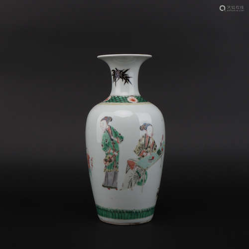 A Wu cai 'figure' vase