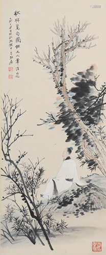 A Zhang daqian's figure painting