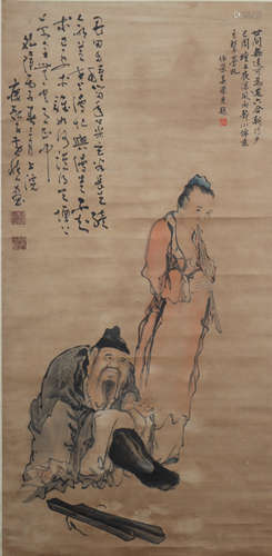 A Huang shen's figure painting